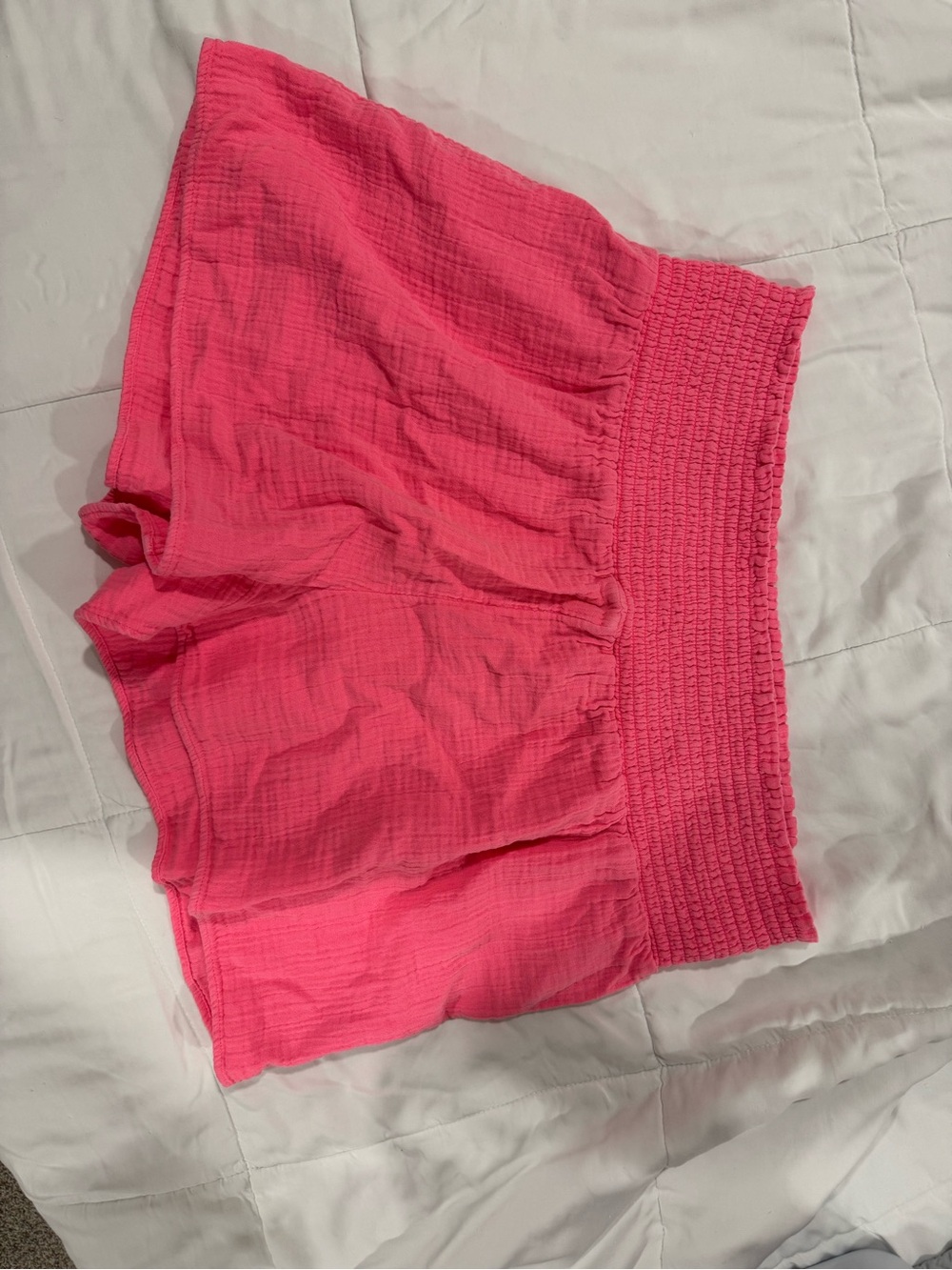 Vineyard Vines Hot Pink Smocked-Waist Skirt